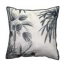 capa almofada decorativa veludo palmeira preto branco 45x45