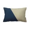 capa almofada geometrica veludo linhao azul marinho 45x30