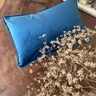 capa de almofada em veluso lisa 45x30 azul marinho
