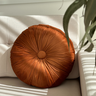 almofada decorativa veludo redonda com botao 45cm terracota 1