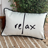 capa almofada linhao branco palavra relax 45x30