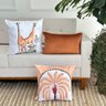 kit 3 capas almofadas decorativas veludo terracota girafa e coqueiro
