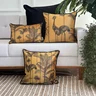 kit 4 capas almofadas decorativas veludo mostarda e preto