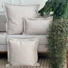 kit 3 capas de almofadas decorativas boucle com abas bege