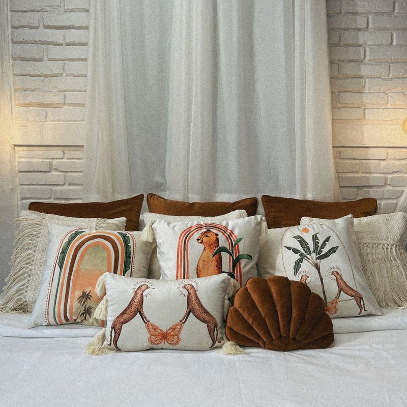 capas almofadas boho e terracota