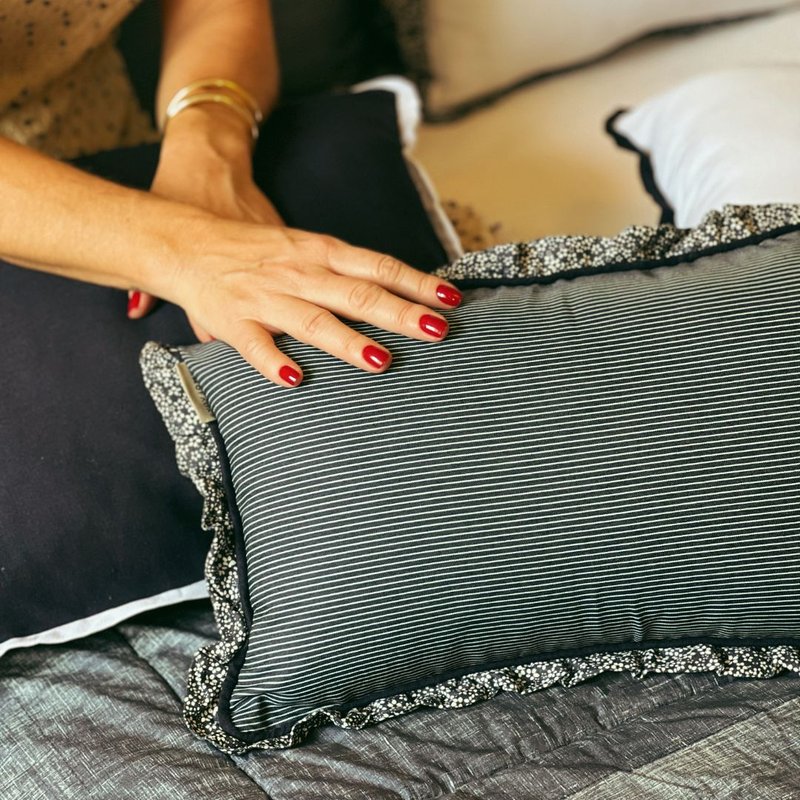 capa almofada algodao babado