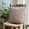 capa almofada 100 algodao bege 45x45 cadeira