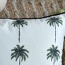 capa almofada tropical coqueiros em linhao branco 45x45 estampa