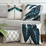 kit 4 capas almofadas impermeavel area externa tropicalismo c folhas libelula e losango