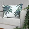 capa almofada tropical coqueiros verde impermeavel 45x30 sofa