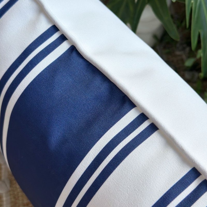 capa almofada maritima praia impermeavel listras azuis 45x45 debrum