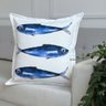 capa almofada mar impermeavel peixes sardinhas 45x45 sofa
