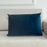 capa almofada veludo azul com couro pu 8