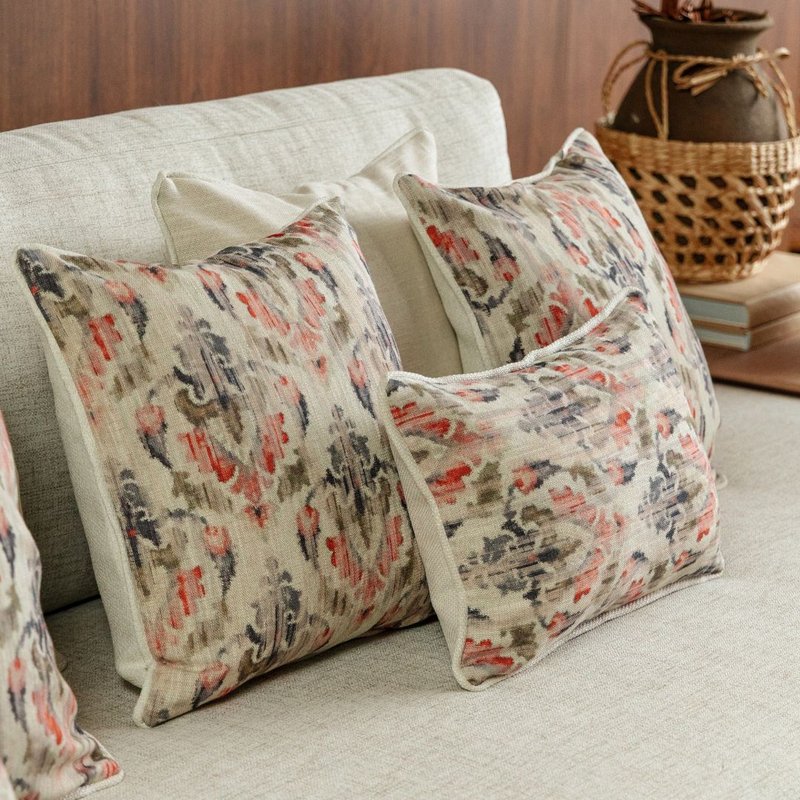 kit 4 capas almofadas jacquard cru e estampadas