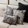 kit 4 capas almofadas veludo selva negra cinza e preta