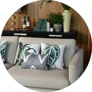 banner bolinha folhagens o poder das almofadas