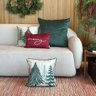 kit 4 capas almofadas natal veludo pinheiros merry boro e verde