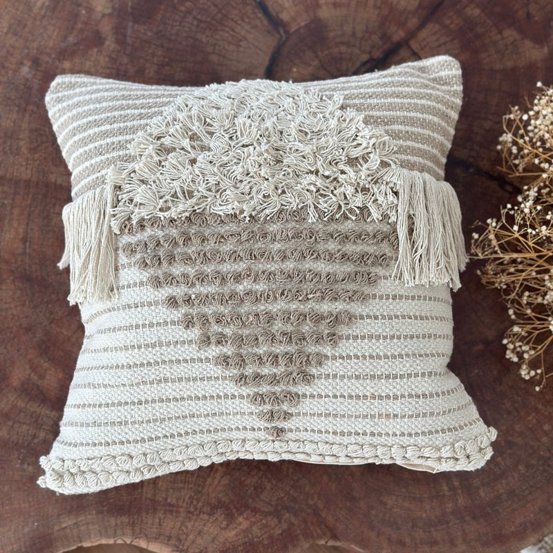 capa de almofada franjas algodao cru 45x45 5