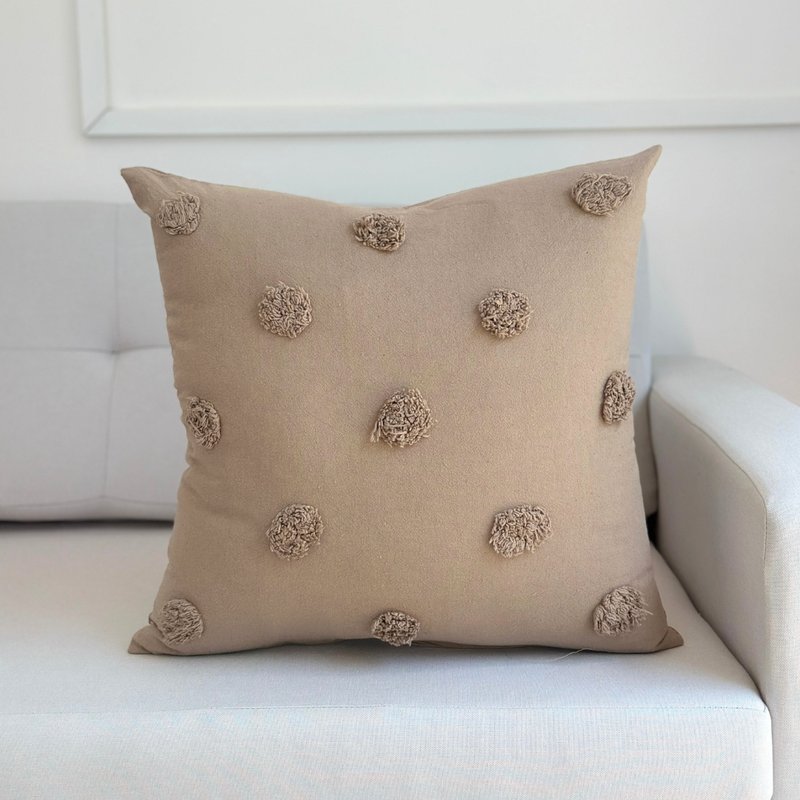 capa de almofada pompom bege 45x45 11