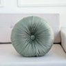 almofada decorativa veludo redonda com botao 45cm verde claro 1