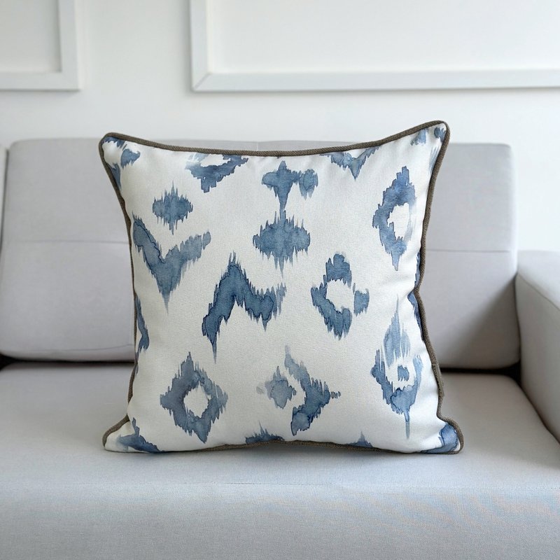 capa almofada linhao geometrica ikat azul 45x45 1
