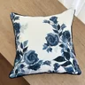 capa almofada linhao flores azuis 45x45 21
