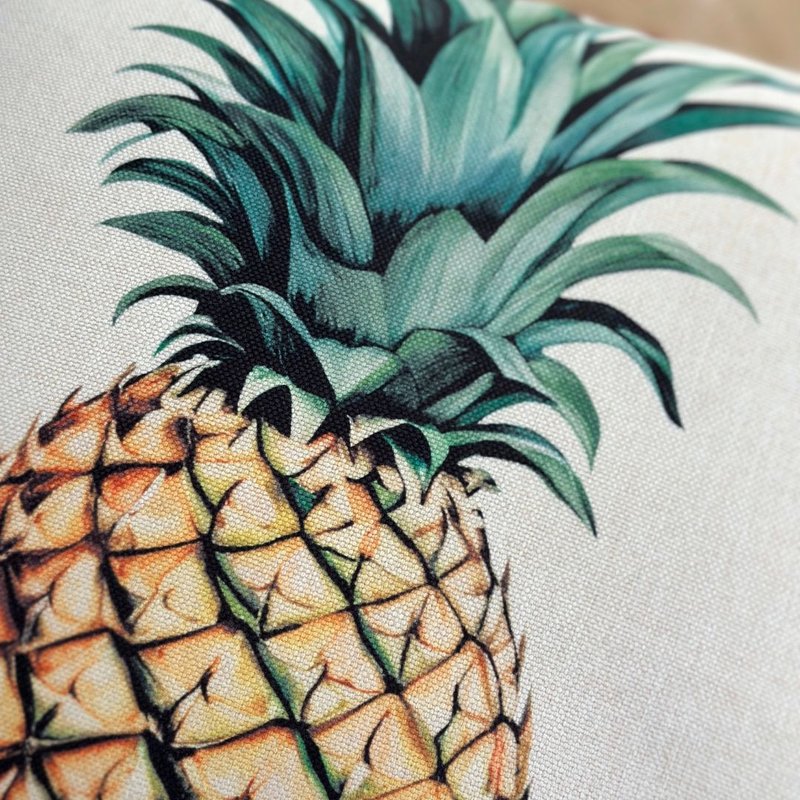 capa almofada linhao cru tropical abacaxi 45x45 2