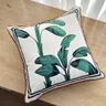 capa almofada linhao cru planta verde 45x45 25