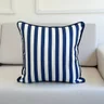 capa de almofada listrada azul 45x45
