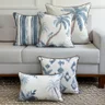 kit 5 capas almofadas linhao australia azul coqueiros listras e ikat