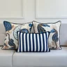 kit 3 capas almofadas fudo do mar cavalo marinho e listrada