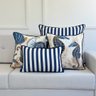 kit 4 capas almofads linhao listras fundo do mar e cavalo marinho