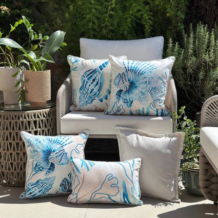 kit 5 capas almofadas impermeaveis fundo do mar e cru