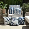kit 5 capas almofadas impermeaveis garden estampa azul
